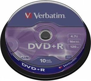 Verbatim DVD+R 16x Matt Silver 4.7GB, 10er Pack Spindel, DVD Rohlinge 16-fache - Afbeelding 1 van 2