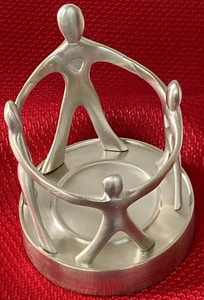 ROTER UMSCHLAG Familie Kreis Windlicht Halter mit Kerze Made in India Neu im Karton - Bild 1 von 10