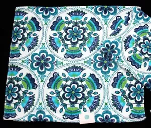 GORGEOUS C HOME Medallion Tulips Plush Velour Bath Towel Blues Greens NWT DISC - Picture 1 of 1