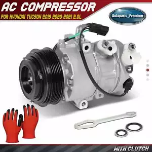 A/C Compressor w/ Clutch for Hyundai Tucson 2019 2020 2021 L4 2.0L 97701D3750 - Picture 1 of 11