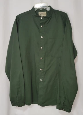 Camisa Frontier Classics para hombre manga mediana larga mezcla de algodón cuello con bandas Foto 1 de 4