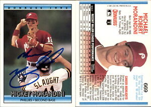 Mickey Morandini Signed 1992 Donruss #669a Card Philadelphia Phillies Auto AU