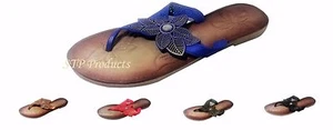 Damen-Sandalen Flip-Flops Riemen Slipper Freizeit Blumendekoration Schuhe - Bild 1 von 6