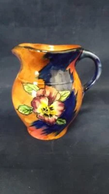 H&K TUNSTALL VIOLA MILK JUG - HAND PAINTED  - SIGNED - R. GROCOTT - Image 1 of 3