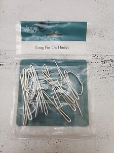 New Spring 3.0" Slip-In Long Pin-on Heading Hooks for Curtains Drapes (14 Pk) - Picture 1 of 4
