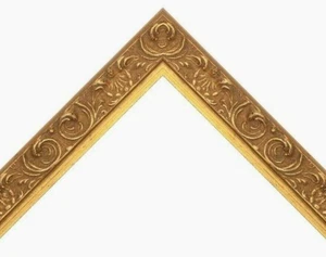 PICTURE FRAME MOLDING GOLD EMBOSSED SWIRL BAROQUE STYLE 18 FT BUNDLE 1" WIDE - Picture 1 of 6