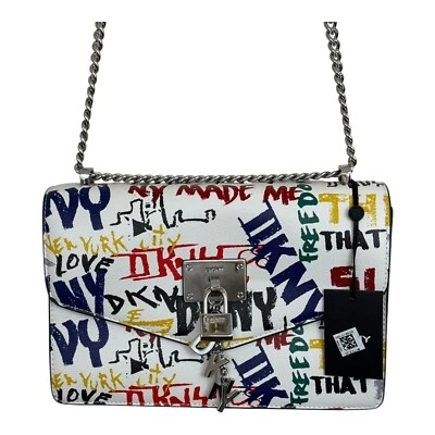 Bolso de Hombro DKNY Elissa Graffiti Diseño de Calle Cadena Bandolera Correa Colorido Foto 1 de 4