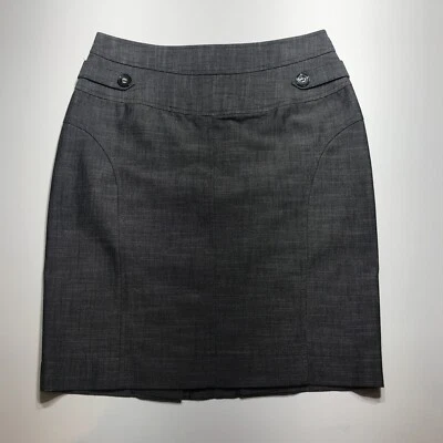 BCX Skirt Juniors 5 Dark Gray Tailored Pencil w/ Button Tab Detail Modern Career - Image 1 of 4
