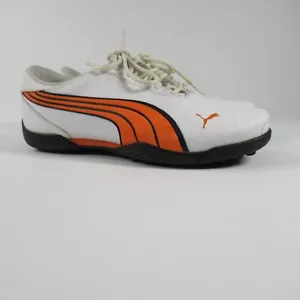 Puma Youth Super Cell Fusion Ice Jr Golf Shoe 6 EU 38 White Orange 186066 EUC - Picture 1 of 10