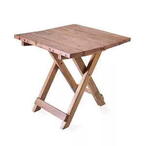 Recycled Teak Square Folding Coffee Side Table - 50cm - Handmade Bali Wooden - Picture 1 of 7