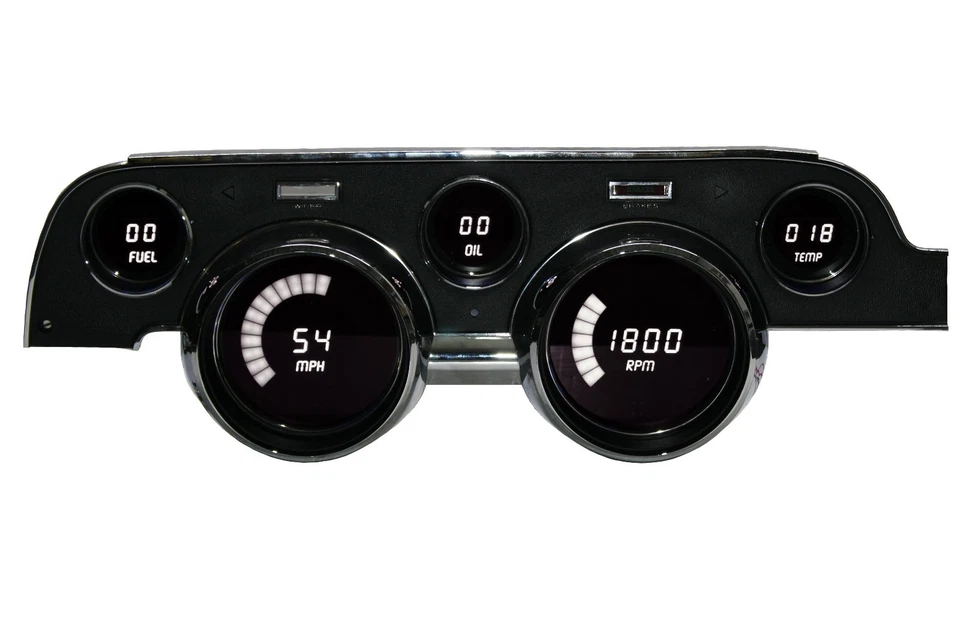 Panel de instrumentos digital Ford Mustang 1967-1968 indicadores LED blancos garantía de por vida EE. UU. Foto 1 de 1