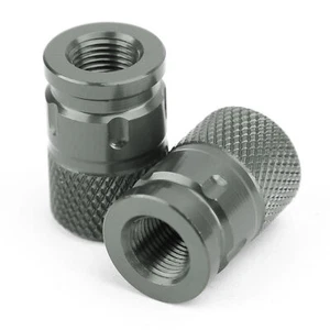 2x ANTIVOL CNC BOUCHONS DE VALVES DE ROUES TITANE POUR MOTOS AUTOS CYCLOS VÉLO E - Picture 1 of 12