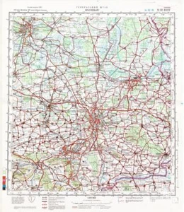 Mapa topográfico militar soviético ruso - BRAUNSCHWEIG (Alemania), 200K, edición 1986 - Imagen 1 de 8