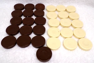VTG 31 Pc Backgammon Game Tokens 15 Cream & 16 Brown Colored Replacement Parts - Picture 1 of 3