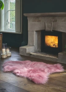 Piel de oveja islandesa súper suave premium premium de lujo rosa polvoriento - Imagen 1 de 1
