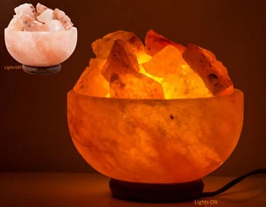Himalayan Crystal Salt Lamp Firebowl Fire Bowl Natural Crystal Chunk Rock 4-5kg - Picture 1 of 6