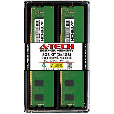 A-Tech 8GB 2x 4GB 1Rx8 PC4-17000R RDIMM DDR4 2133 MHz ECC REG Server Memory RAM - Image 1 of 4