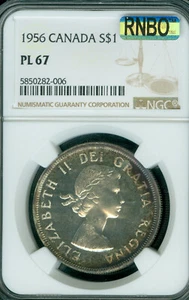 1956 CANADA DOLLAR NGC PL67 PQ MAC RNBO 2ND FINEST MAC SPOTLESS  . - Picture 1 of 2