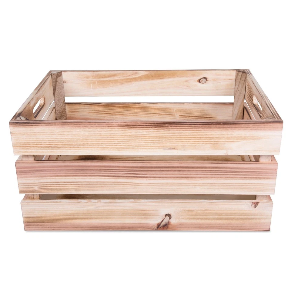 Wickerfield Large Vintage Wooden Apple Crates Display Storage Box Xmas Hampers - Image 1 of 2