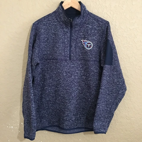 Tennessee Titans Men Medium Blue 1/2 Zip Sweater Pullover Antigua Cover