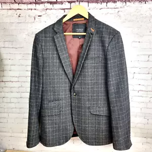 Blazer uomo 44 marrone e arancione check artigianale giacca misto lana - Foto 1 di 17