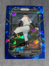 2023 Prizm Bob Lemon Blue Cracked Ice #299 Cleveland Indians