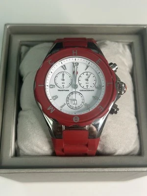 Reloj Cronógrafo Michele Tahitian Jelly Bean Rojo y Plata - Perfecto Estado Foto 1 de 4