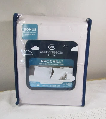 Serta Elite TWIN XL Prochill Pink Sheet Set Cooling Performance Wicking Soft NIP - Image 1 of 4