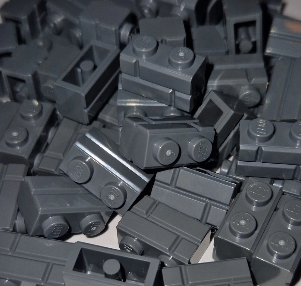 65 x LEGO 98283 Dark Bluish Grey 1 x 2 with Masonry Profile Bricks - Image 1 of 1