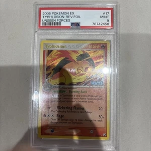 Pokemon Card - PSA 9 Typhlosion 17/115 - Ex Unseen Forces Reverse Holo MINT PSA9 - Picture 1 of 2