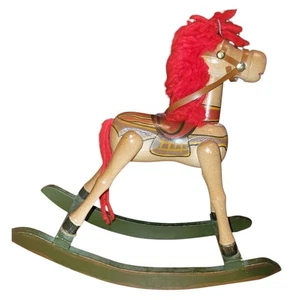 9" Vintage Folk Art Rocking Horse - Picture 1 of 11