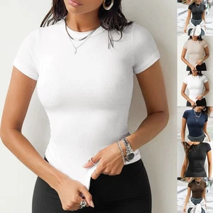 Comfortable Solid Color T Shirt for Women Great for Leisure Activities - Picture 1 of 88