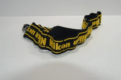 Correa para el cuello de nailon hippie con logotipo amarillo/negro Nikon genuina de colección 30" Foto 1 de 2