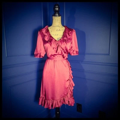 Jill Jill Stuart Faux Wrap Satin Dress Size 10 - Image 1 of 4