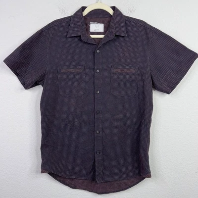 Camisa Billy Reid Para Hombres M Azul Rojo Geométrica Silenciosa Lujo Minimalista Hecha en EE. UU. Foto 1 de 4