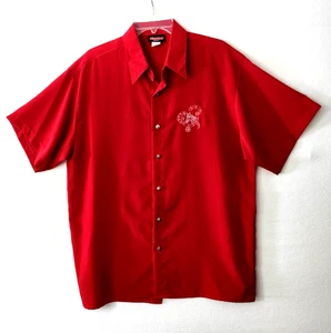 Vintage Ranchero Western Shirt Mens XL Red USA Made Cowboy Equestrian 90s - Picture 1 of 9