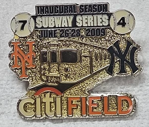 NEW YORK YANKEES NEW YORK METS INAUGURAL SUBWAY SERIES CITI FIELD PIN 2009 - Picture 1 of 3