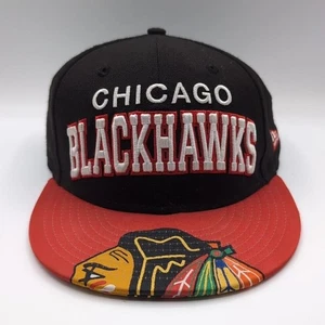 CHICAGO BLACKHAWKS NHL Shadow Spell Out USA Snap Back Hat Cap New Era 59fifty - Picture 1 of 6