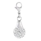 1 Screw Cap Top Crystal Ball Bottle urn vial charm pendant clip Necklace NEW