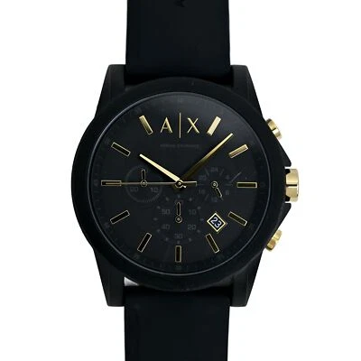 Reloj de pulsera Armani Exchange 44 mm cronógrafo para hombre AX7105 esfera negra dorada Foto 1 de 4