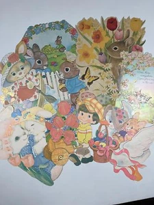 Vtg 90s Easter Die Cut Lot - Double Sided Spring Easter Art - Picture 1 of 8