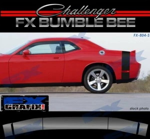 Dodge Challenger Bumble Bee Trunk & Tail Stripe KIt Quality Stripes - Picture 1 of 3
