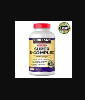 Kirkland Signature Super B-Complex con Electrolitos, 500 Comprimidos Foto 1 de 3
