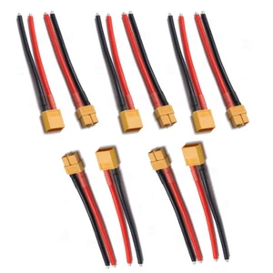 5pair XT60 Connectors 10cm 14AWG Soft Silicone Wire for RC Model Battery ESC DIY - Picture 1 of 8