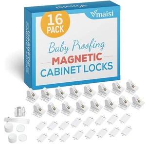 VMAISI Baby Proofing Magnetschrankschlösser 16er Pack Neu und Versiegelt - Bild 1 von 2