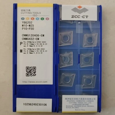 CNMG120408-EM YBG202 CNMG432-EM Original ZCC.CT CNC blade carbide inserts 10PCS - Image 1 of 2