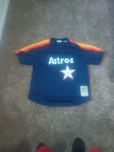 Vintage 80s Blue Cooperstown MLB Houston Astros #34 Nolan Ryan Baseball Jersey - Picture 1 of 4