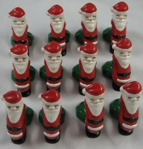 SANTA CLAUS NAVIDAD VACACIONES CERÁMICA SERVILLETA ANILLOS VINTAGE CONJUNTO DE 12 - Imagen 1 de 4