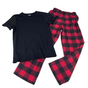Urban Pipeline Pajamas Boys Size Medium 10-12 Red Black Check Buffalo Plaid - Picture 1 of 10