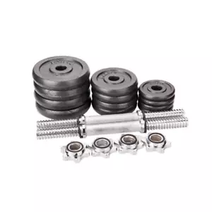 Adjustable 20kg Cast Iron Dumbbells Home Gym Weights Fitness Set - Picture 1 of 2